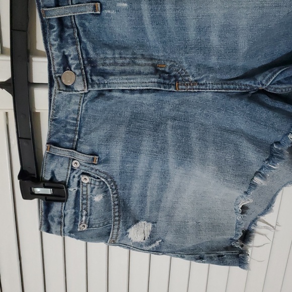 GAP Light Blue Distressed Jean Shorts - Picture 2 of 9